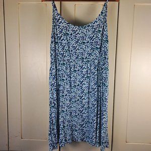 Gap Blue Green Floral Sleeveless Spaghetti Strap Dress Sz XL